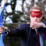 Prince William tries blindfold archery at new centre, Feb 2010